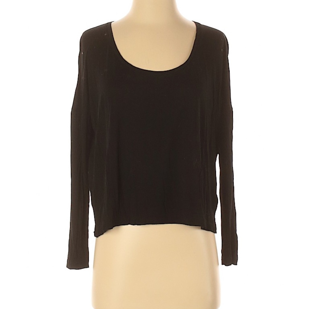 T by Alexander Wang Scoop neck long sleeve black